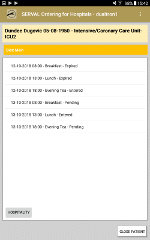 Meal selection screen
